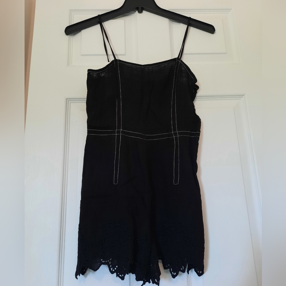 Zara Black 100% Viscose Short Romper Size XS